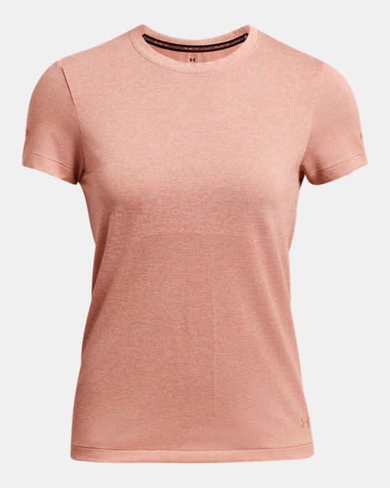 女士UA Seamless Stride短袖T恤 in Pink image number 3